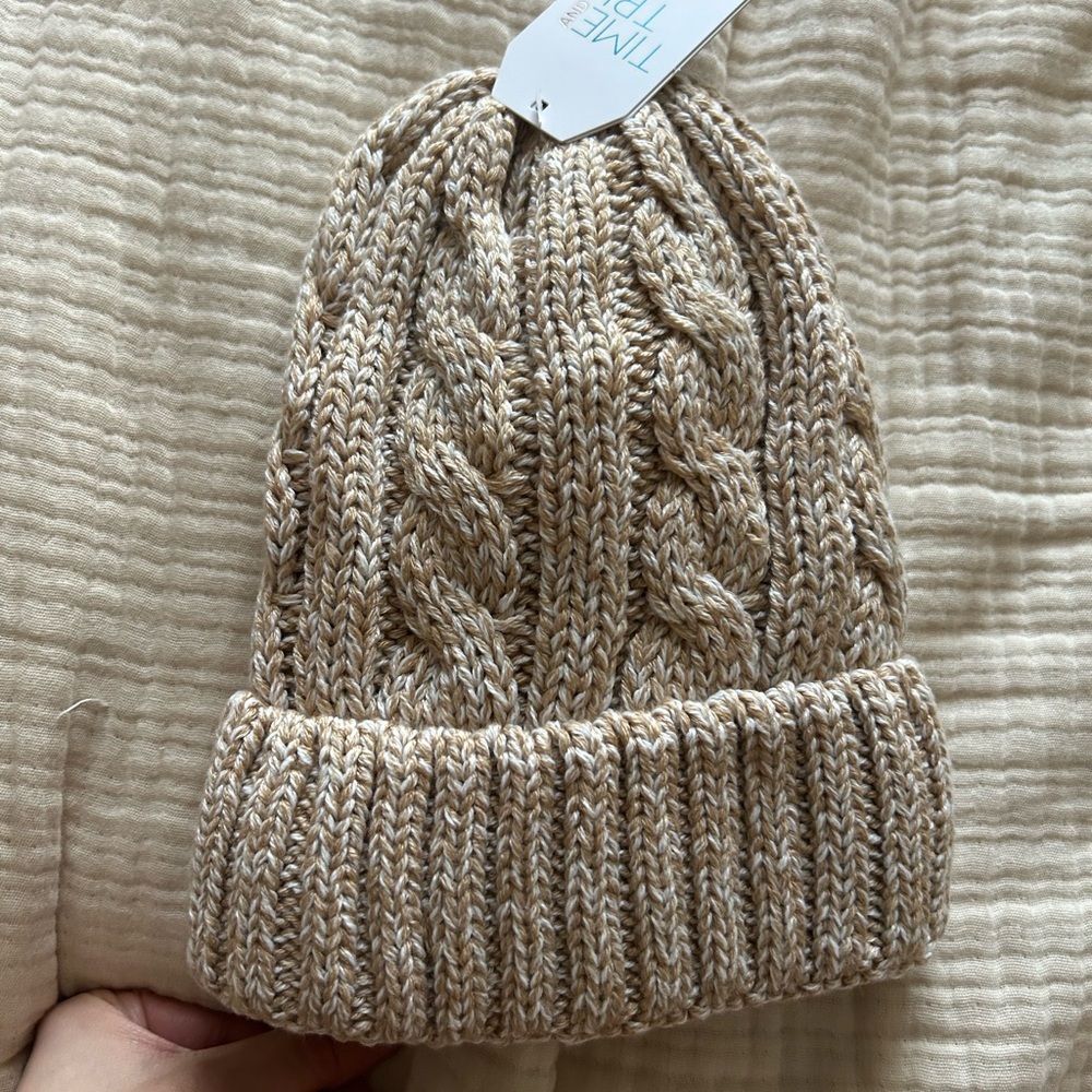 Cozy Tan Knit Beanie